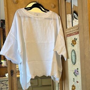 Elegant White Lace Trim Top